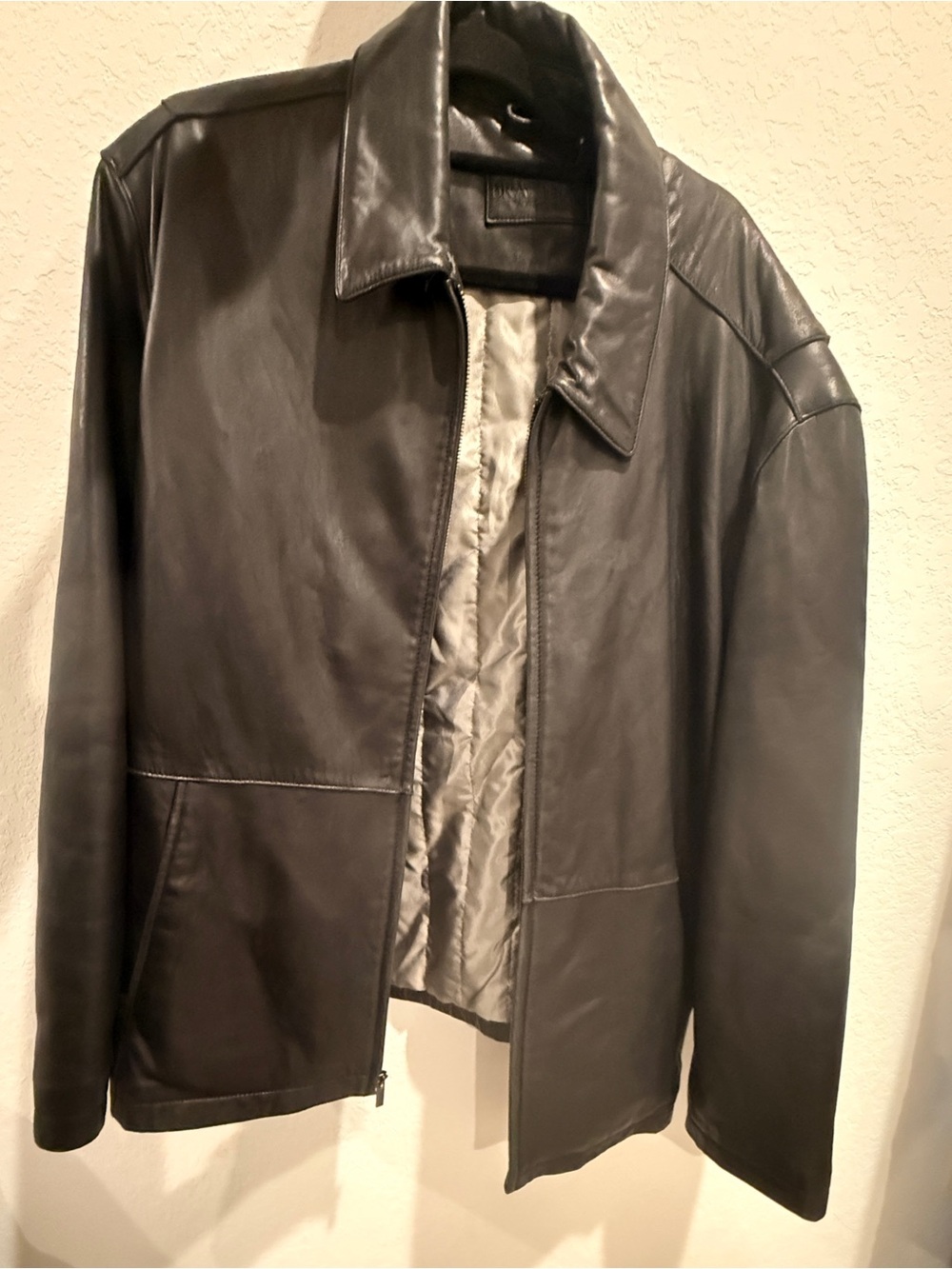 Men's Black SOFTEST Leather Bomber Jacket with Quilted Lining‎